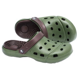 Flameshoes Pantofole da giardino da uomo Kroks Eva Green marrone verde 2