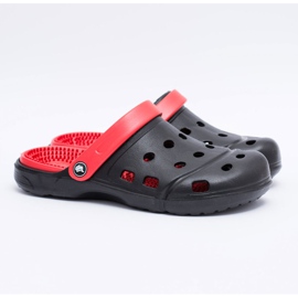 Flameshoes Pantofole da giardino da uomo Kroks Eva Black nero rosso 2