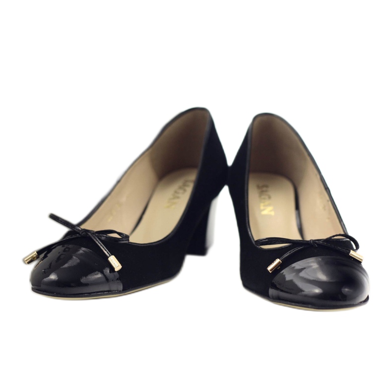 Pompe in pelle con un fiocco nero Sagan 2275 4