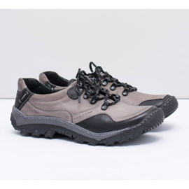 KENT Scarpe da Trekking da Uomo in Pelle Grigie Gretin grigio 1