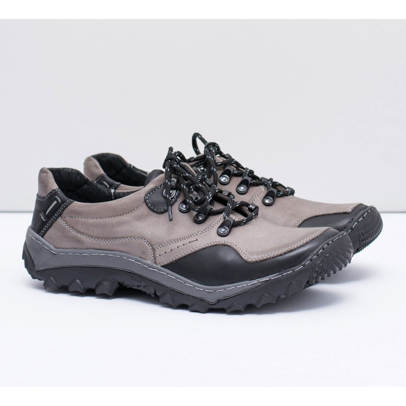 KENT Scarpe da Trekking da Uomo in Pelle Grigie Gretin grigio 1