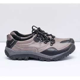 KENT Scarpe da Trekking da Uomo in Pelle Grigie Gretin grigio 2