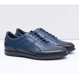 Scarpe da uomo in pelle blu navy Nikopol Casual Polver 1