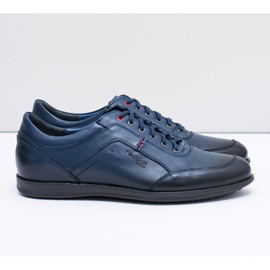 Scarpe da uomo in pelle blu navy Nikopol Casual Polver 2