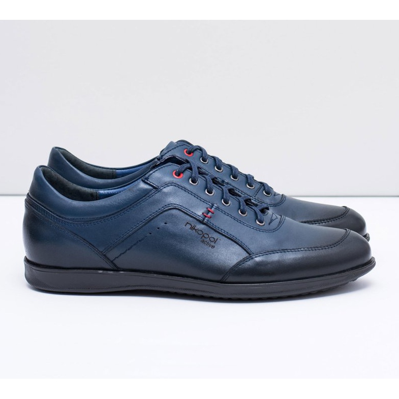 Scarpe da uomo in pelle blu navy Nikopol Casual Polver 2