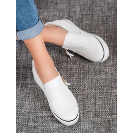 SHELOVET Slip bianchi con cerniera bianca 1
