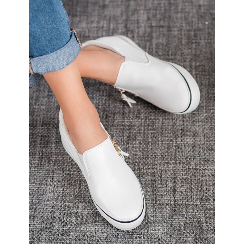 SHELOVET Slip bianchi con cerniera bianca 1