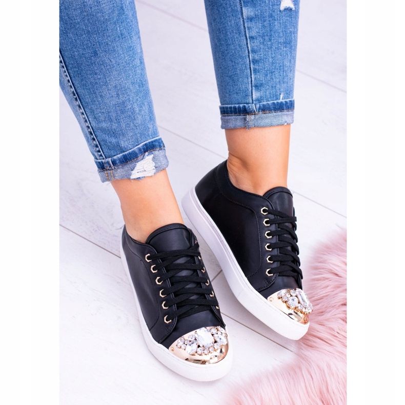 Sneakers Lu Boo Nere con Cristalli Lucidi nero 2
