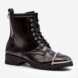 Stivali da donna Lu Boo Black Workers con struttura in acciaio Jacksy nero 1