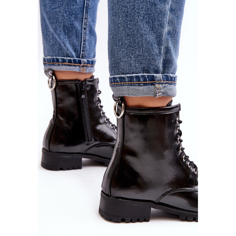 Stivali da donna Lu Boo Black Workers con struttura in acciaio Jacksy nero 2