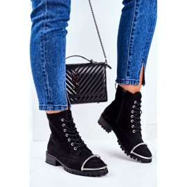 Stivali da donna Lu Boo in camoscio nero con montatura Jacksy in acciaio 2