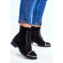 Stivali da donna Lu Boo in camoscio nero con montatura Jacksy in acciaio 1