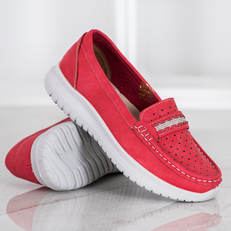 Small Swan Mocassini Sulla Piattaforma rosso 1