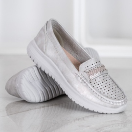 Small Swan Mocassini Sulla Piattaforma grigio 2