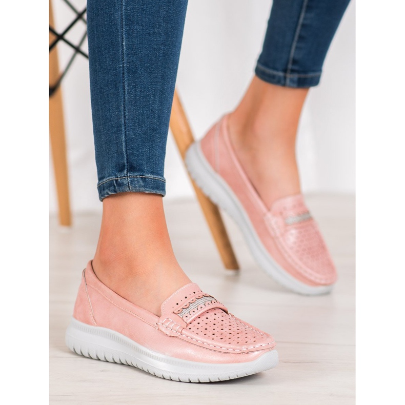 Small Swan Mocassini Sulla Piattaforma rosa 2