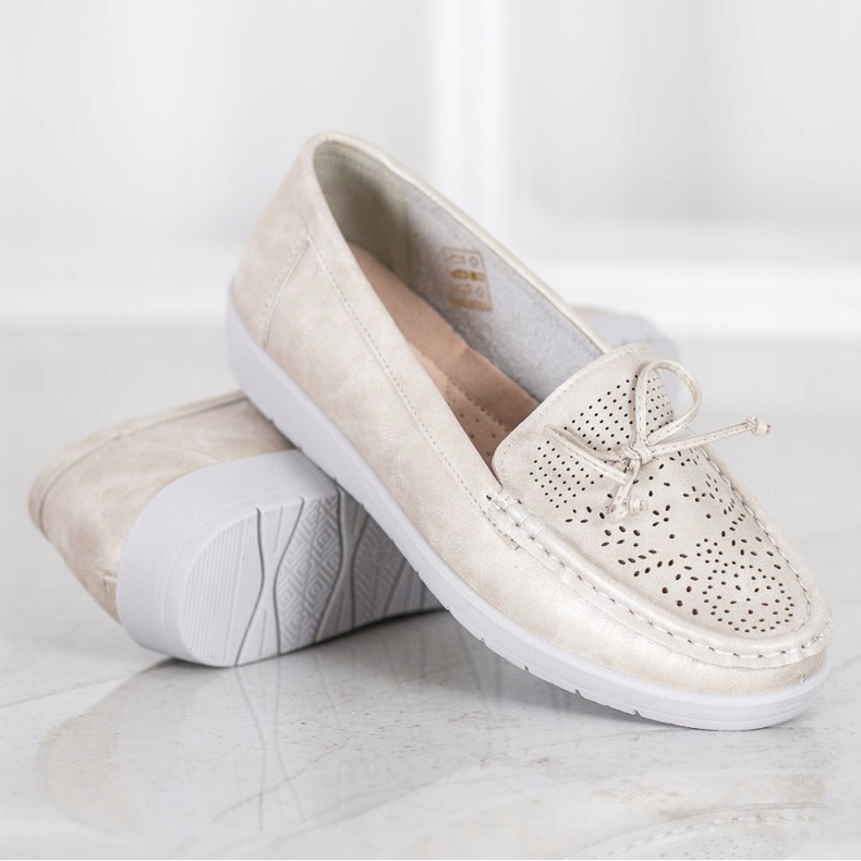 SHELOVET Mocassini comodi d'oro 1