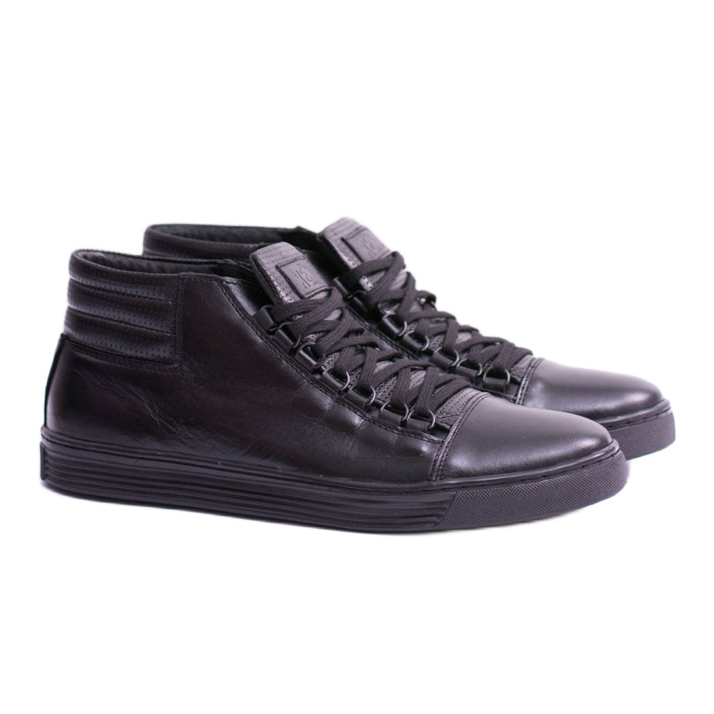 KENT Sneakers in pelle da uomo Torres nere nero 1