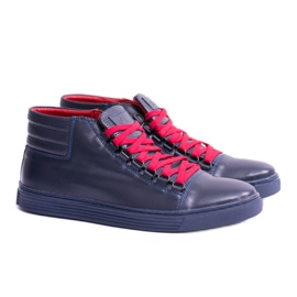 KENT Sneakers Uomo Pelle Blu Navy Torres 1