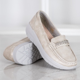 SHELOVET Comodi mocassini sulla piattaforma giallo 1