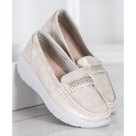 SHELOVET Comodi mocassini sulla piattaforma giallo 2