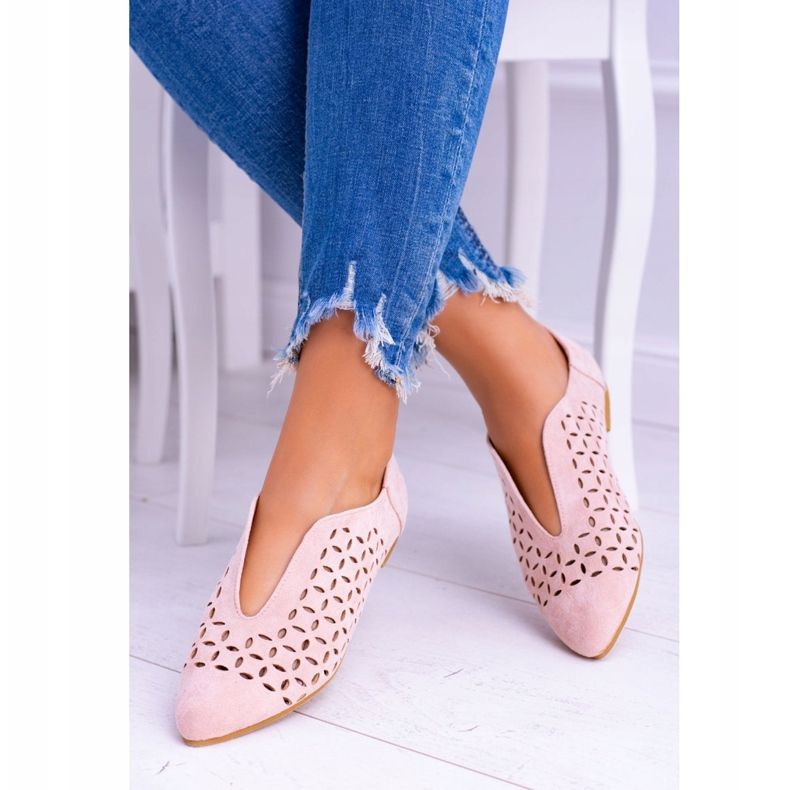 Lu Boo Suede Slip-On Synthia scarpe da donna Rosa cipria 1