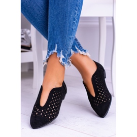 Lu Boo Scarpe Slip-on Synthia da donna in camoscio nero 1