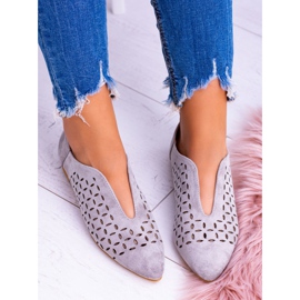 Lu Boo Scarpe Slip-on Synthia da donna in camoscio grigio 2