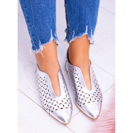Lu Boo Silver Synthia Slip-On Scarpe da donna grigio 2