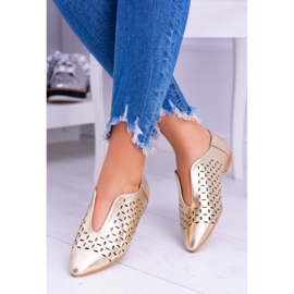 Lu Boo Golden Synthia Slip-On Scarpe da donna d'oro 1