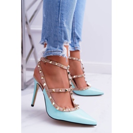 Stiletti VICES da donna, laccati, blu, con getti Valenti 2