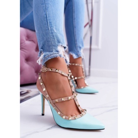 Stiletti VICES da donna, laccati, blu, con getti Valenti 1