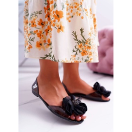 Lu Boo | Ballerine Gomma Meliski Fiori Nero Candela 1
