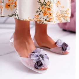 Lu Boo | Ballerine Gomma Meliski Fiori Bianco Candela 1