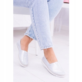 Butmil Slip On da donna in pelle argento Frela grigio 1