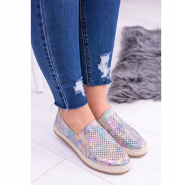 EVE Sneakers Slip-On in pelle da donna Ingrid marrone multicolore 2