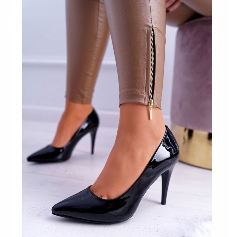 Décolleté laccate Sergio Leone Stiletto Nero Feliciana 1