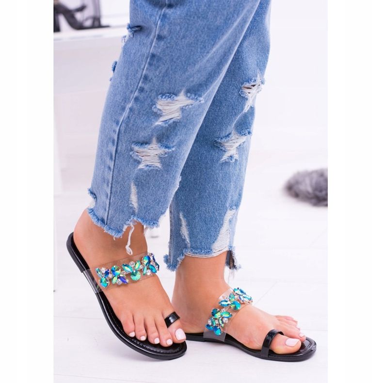 Lu Boo Pantofole Tanut Eleganti Paillettes Nere nero 2