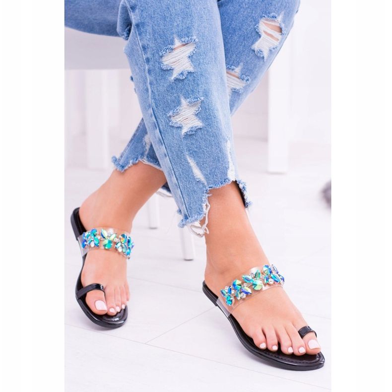 Lu Boo Pantofole Tanut Eleganti Paillettes Nere nero 1