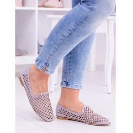 Lu Boo Ballerine traforate grigie Lordsy Studs Carmar grigio 2
