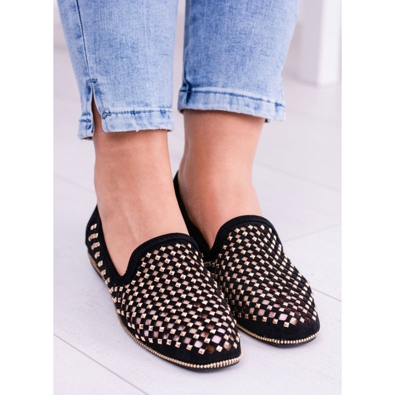Lu Boo Ballerine traforate nere Lordsy Brads Carmar nero 1