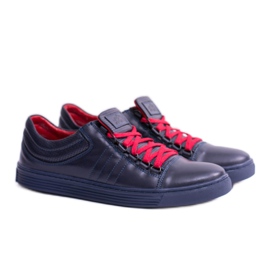 KENT Sneakers Elon da uomo in pelle blu navy 1