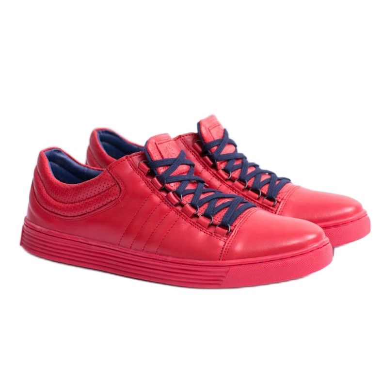 KENT Sneakers da uomo in pelle rosse Elon rosso 1