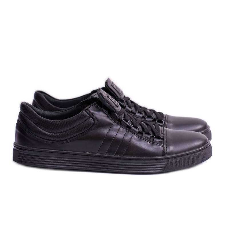 KENT Sneakers Elon da uomo in pelle nera nero 1
