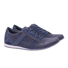 KOMODO Scarpe brogue da uomo in pelle blu navy Denali 1