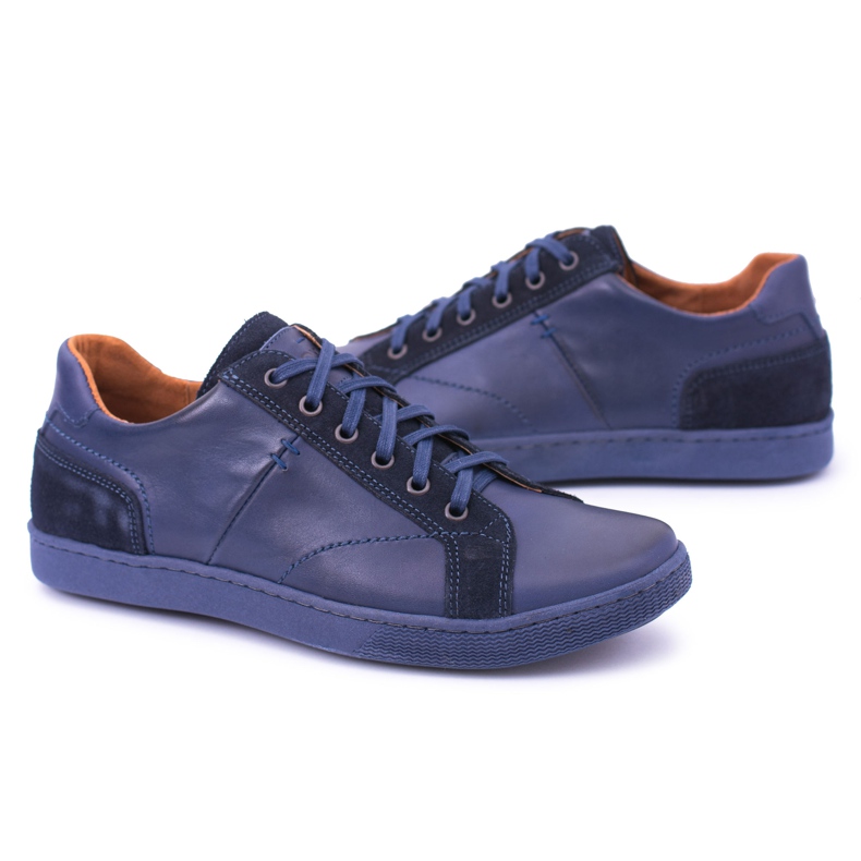 Neex Scarpe casual Ender da uomo in pelle blu navy 1