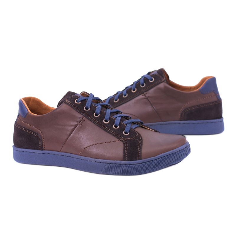 Neex Scarpe casual Ender da uomo in pelle marrone scuro 1