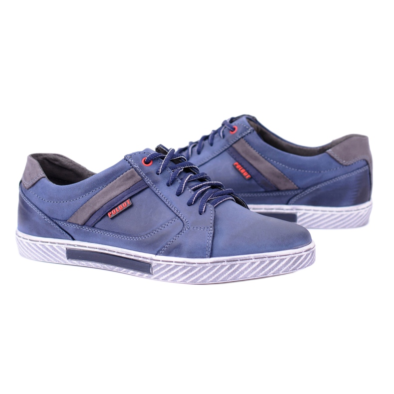 Polbut Scarpe casual blu navy da uomo in pelle Wilder 1