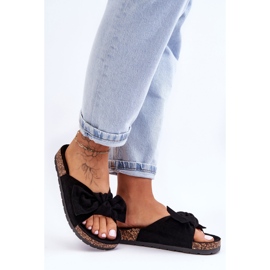 PS1 Pantofole nere da donna con fiocco in sughero Wendy nero 1