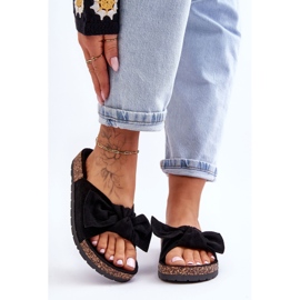 PS1 Pantofole nere da donna con fiocco in sughero Wendy nero 2