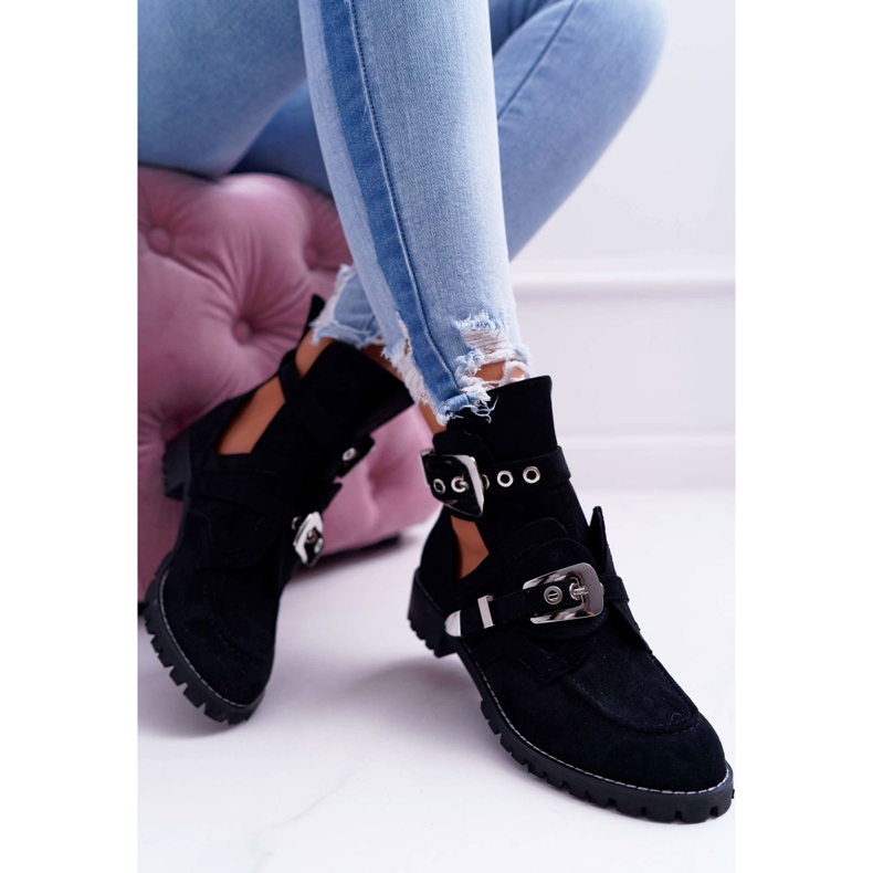 Lu Boo Stivali cut-out scamosciati neri Rock Girl nero 2